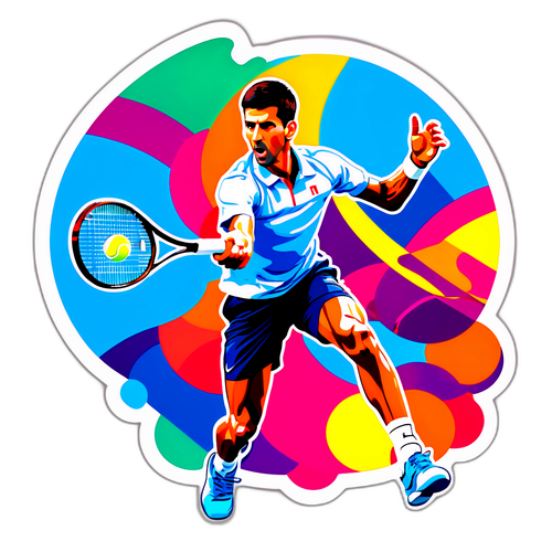 Ilustração de Novak Djokovic em Ação