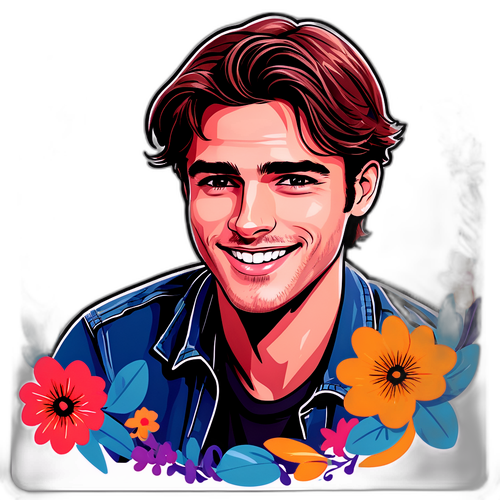 Stiker Potret Bergaya Jacob Elordi