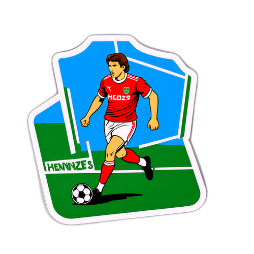 Diseño de un campo de fútbol con la camiseta de Heinze