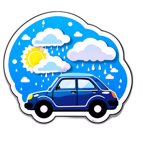 Xe ô tô tránh mưa dưới bầu trời mát mẻ