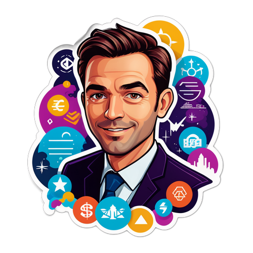 Autocollant de Matthieu Pigasse dans le monde des affaires et de la finance