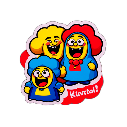 Смішна наклейка з персонажами Квартал 95