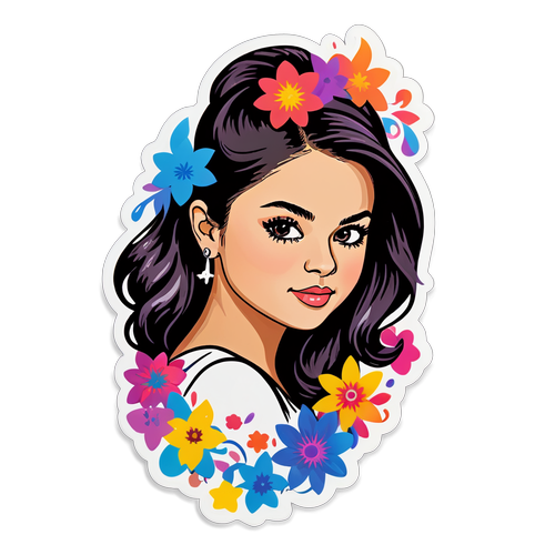 Una vivace adesivo di Selena Gomez