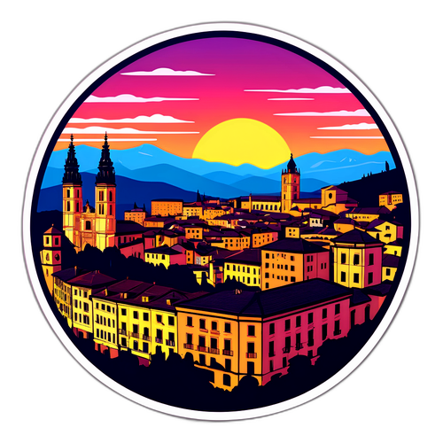 Peisaj urban Oviedo la apus
