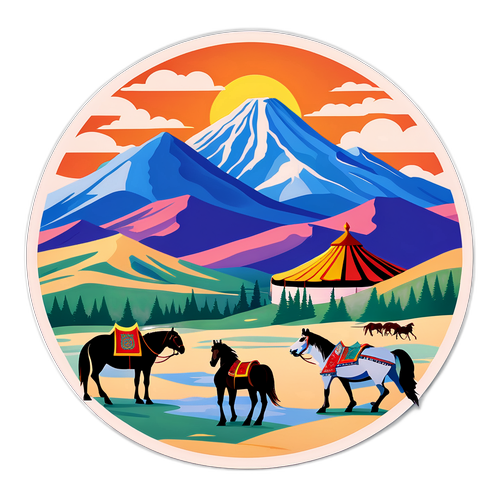 Mappa illustrata della Mongolia