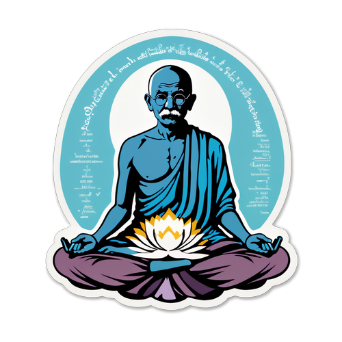 Grafica di Gandhi in Meditazione