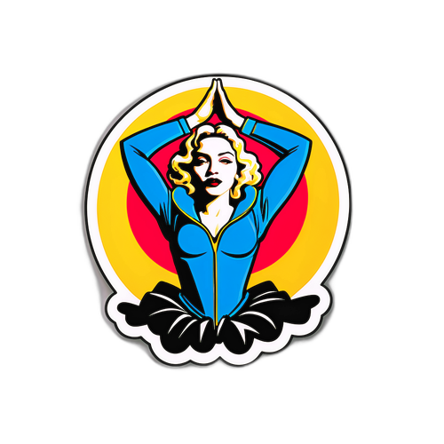 Sticker Abstracto Representando la Transferencia de Energía con la Música de Madonna