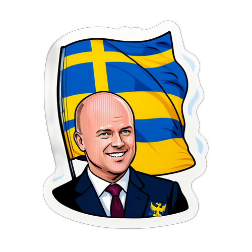 Fredrik Reinfeldt med Svensk Flagga