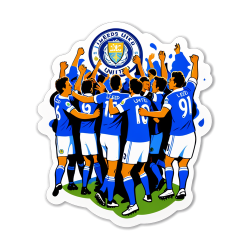 Dramatic Leeds United Action Sticker