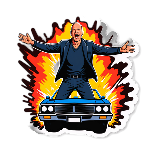 Un moment de victorie pentru Bruce Willis