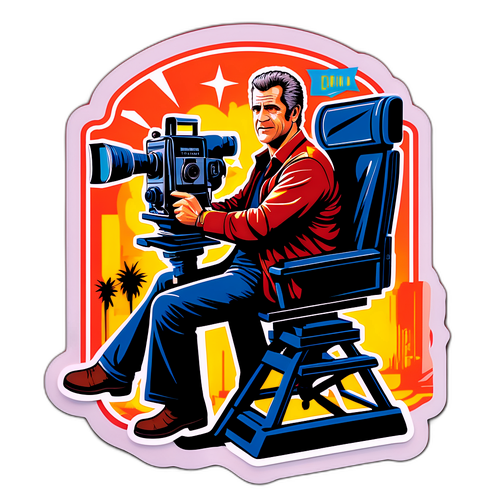 Mel Gibson Stylized Portrait Sticker