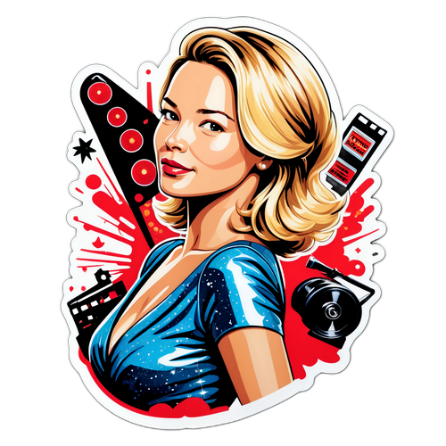 Glamoureuze sticker van Virginie Efira