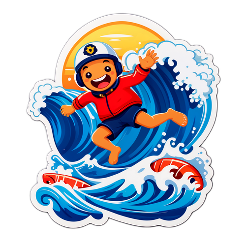 Смішний наліпка з Тондалом у морському середовищі