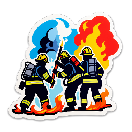 Dramatische weergave van brandbestrijding