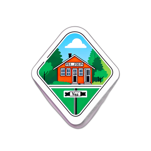 Minimalistisk sticker af Jens Olsen's Vej skilt