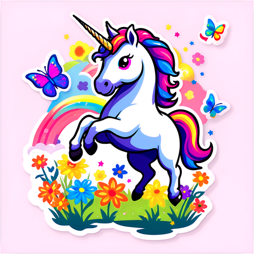 A Magical Unicorn in a Meadow