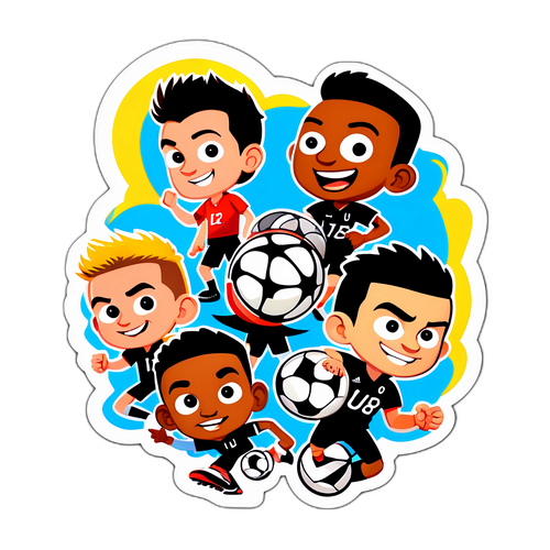 Autocollant de l'équipe U20 en style cartoon
