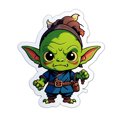 한국 전통 느낌의 귀여운 고블린 스티커