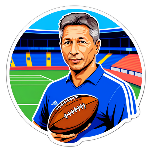 Dan Petrescu cu mingea de fotbal
