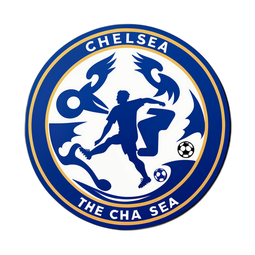 A Chelsea logó dinamikus futballmeccs jelenetben