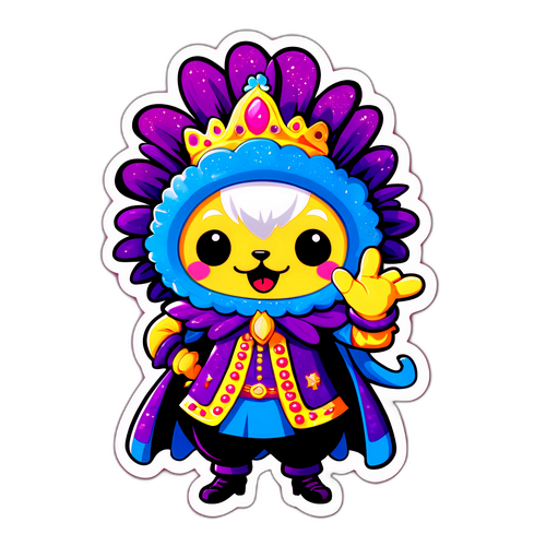 Autocollant humoristique de Jarry en costume extravagant