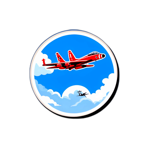 RAF-vliegtuig boven historische legerbasis