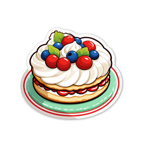 Masayang Sticker ng Pavlova sa Pagdiriwang