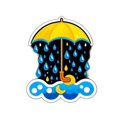 Autocollant d'Alerte de Pluie et d'Inondation