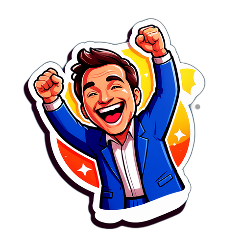 Un autocolant cu un proprietar de echipă înviorat