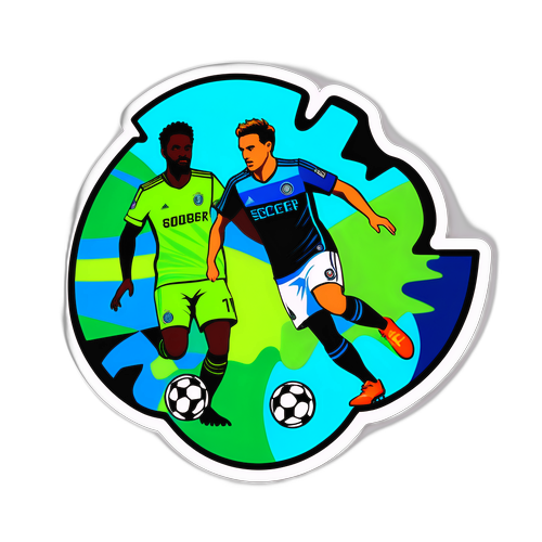 Stiker Perlawanan Bola Sepak Antara Seattle Sounders dan Inter Miami
