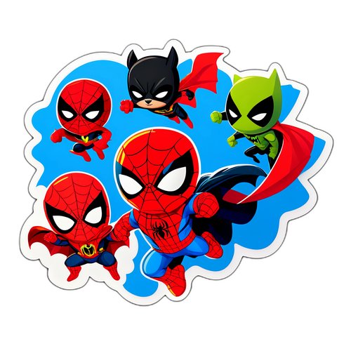 क्यूट कार्टून जानवर सुपरहीरो के कपड़ों में