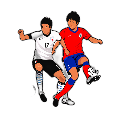 Ilustração de um emocionante jogo entre Chile U-20 e Japão U-20