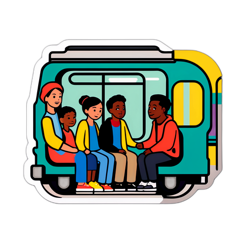 Εικόνα του μετρό 23 με επιβάτες διαφόρων εθνοτήτων και ηλικιών