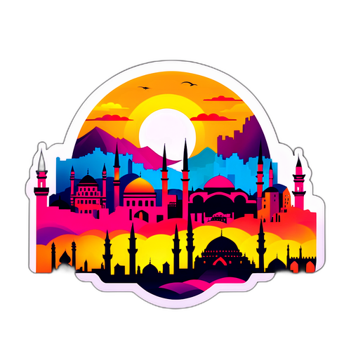 Gaziantep Şehri Silueti Gün Batımı