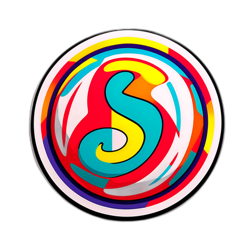 Stiker Minimalis Huruf 'S' Berwarna