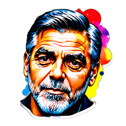 Sticker artistic cu George Clooney