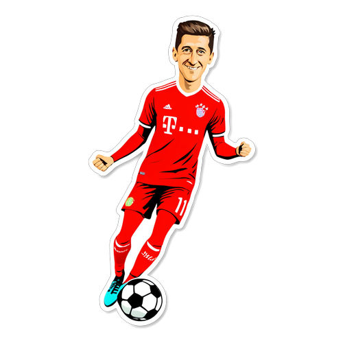 En morsom hyllestklistremerke til Lewandowski