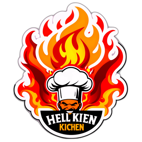 Ohňový logo Pekla v Kuchyni