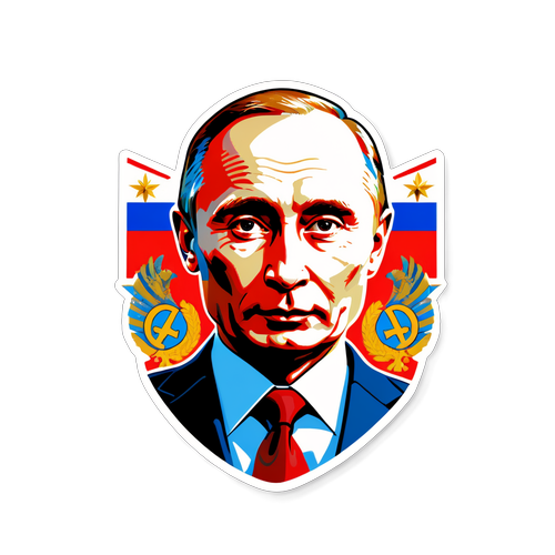 Sticker ya Vladimir Putin na Alama za Urusi