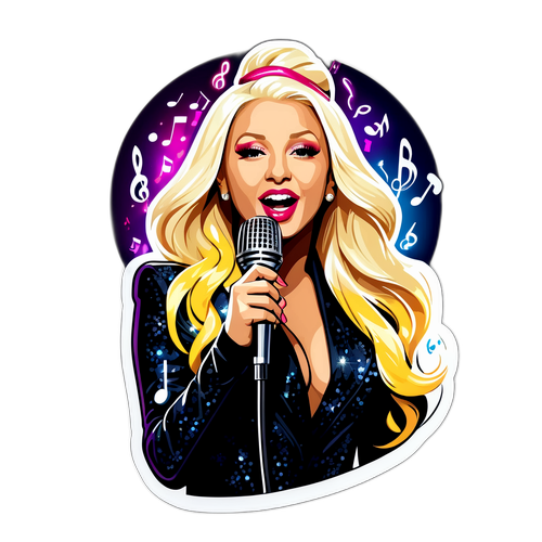 Adesivo Colorato di Christina Aguilera