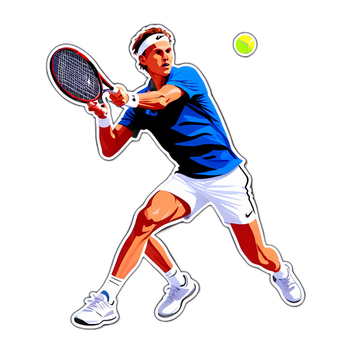 Nhãn dán Jannik Sinner thực hiện động tác tennis