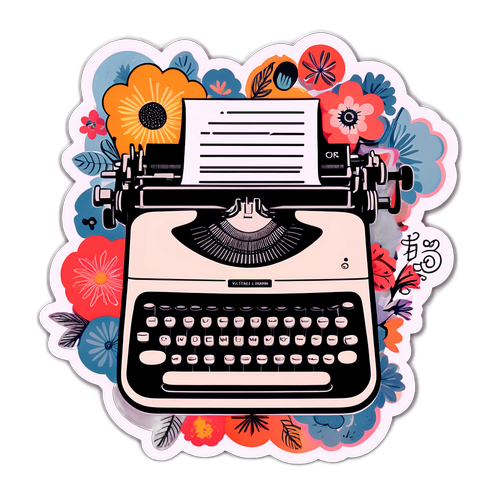 Retro Typewriter Quote Sticker