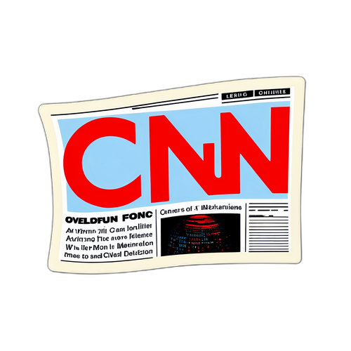 सीएनएन लोगो के साथ रेट्रो स्टाइल स्टिकर