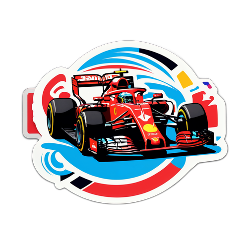 Vzrušující F1 TV samolepka