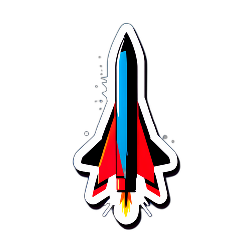 Minimalistische Missile Silhouet Sticker