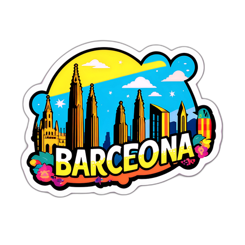 Thẻ dán phố cổ Barcelona – Thành phố của những giấc mơ