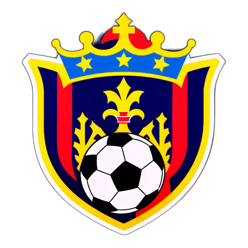 Diseño de sticker del Genoa con su escudo y un balón de fútbol