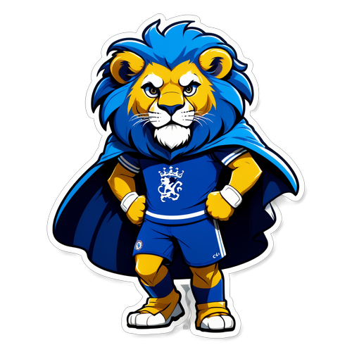 Stiker Lion Biru Chelsea FC yang Berani