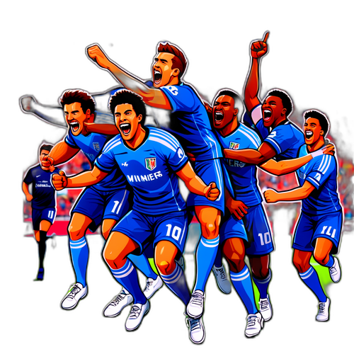 Aderare a jucătorilor de fotbal la victorie