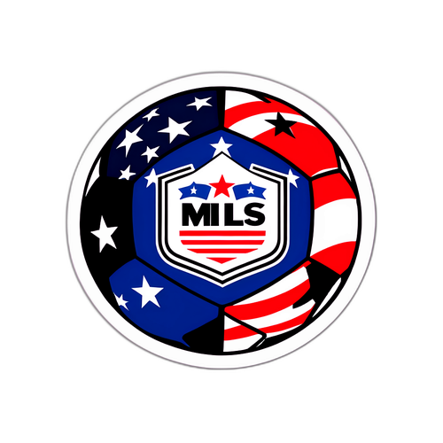Diseño de un sticker con el logo de la MLS integrado en un balón de fútbol
